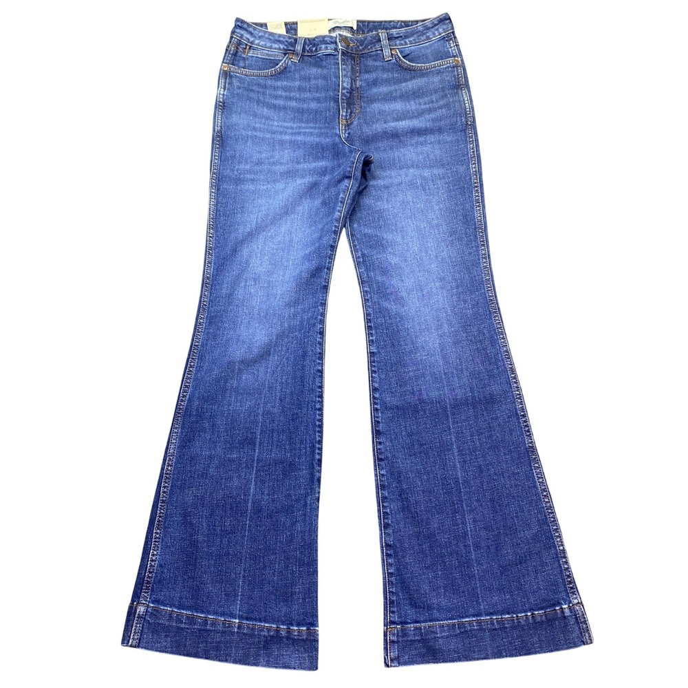 Wrangler Retro High Rise Trouser Flare Jeans Blue 1011MPEPS Sz 30 Grunge NWT